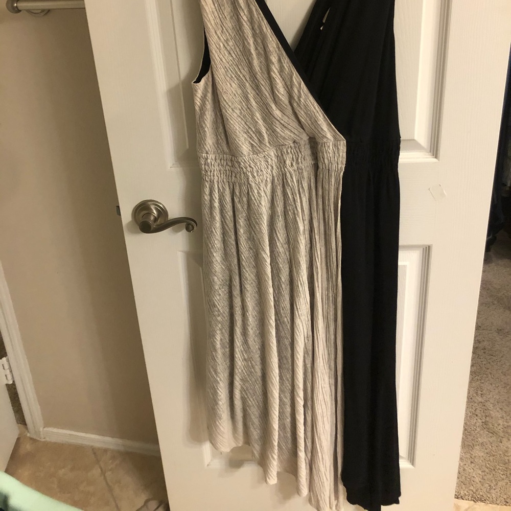 Anthropologie Maeve black and grey dress size L